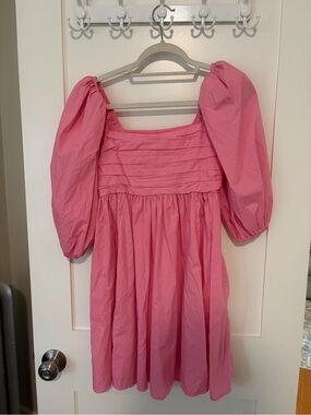 Abercrombie & Fitch Pink Puff-Sleeve Mini Dress